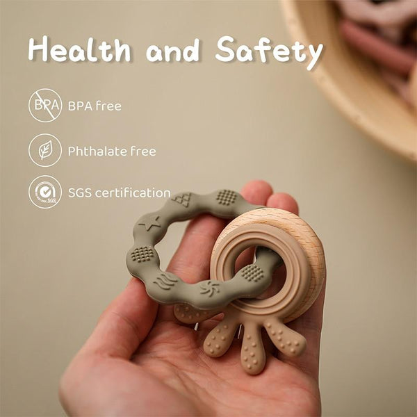 Planet Gates Baby Silicone Teethers Rodent Teething Ring Newborn Baby Rattle Bracelet Toys Food Grade Baby Bracelet Nursing Teething Toys