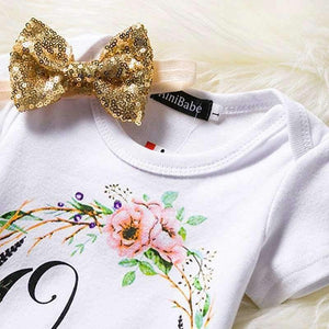 Planet Gates Baby Summer Girl Dress First 1st Birthday Cake Smash Outfits Clothing 3pcs Sets Romper Tutu Skirt Headband Infant Suits