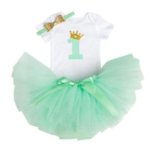 Planet Gates Baby Summer Girl Dress First 1st Birthday Cake Smash Outfits Clothing 3pcs Sets Romper Tutu Skirt Headband Infant Suits