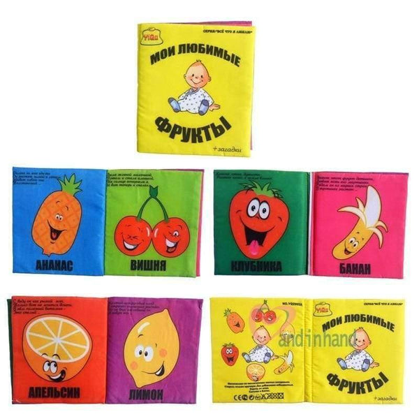 Planet Gates Baby Toys 2PCS Soft Fabric Books Russian Language Soft Rattle Mobiles Toys Infant Early Learning Education Kids Toy 0-24 Months