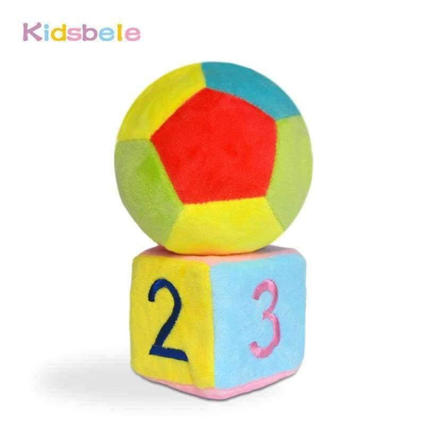 Planet Gates Baby Toys Soft Cloth Rattle Mobile Crib Stroller Toys 1PCS Cube+1PCS Ball Handbell Newborn Educational Colorful Infant Bebe Toys