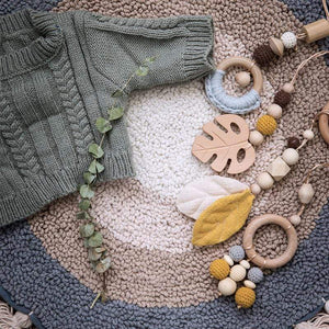 Planet Gates Baby Toys Wooden Play Gym Hanging Mobile Bed Holder Star Pendant Stroller Baby Toy Bell Wood Rattle Ring Newborn Educational Toy