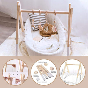 Planet Gates Baby Toys Wooden Play Gym Hanging Mobile Bed Holder Star Pendant Stroller Baby Toy Bell Wood Rattle Ring Newborn Educational Toy