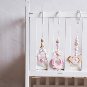 Planet Gates Baby Toys Wooden Play Gym Hanging Mobile Bed Holder Star Pendant Stroller Baby Toy Bell Wood Rattle Ring Newborn Educational Toy