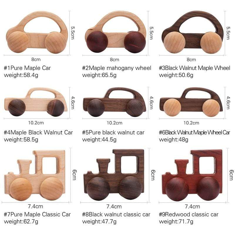 Planet Gates Baby Wooden Toys Beech Wood Car Blocks Cartoon Van Educational Montessori Toys Children Baby Teething Newborn Birthday Gift