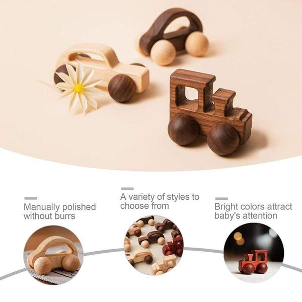 Planet Gates Baby Wooden Toys Beech Wood Car Blocks Cartoon Van Educational Montessori Toys Children Baby Teething Newborn Birthday Gift