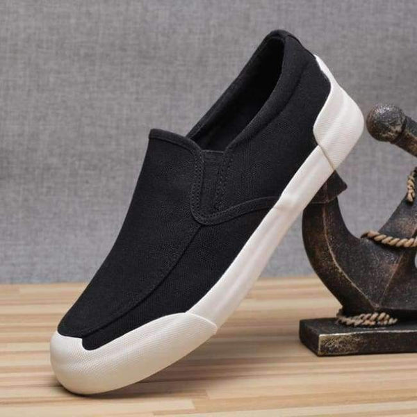 Planet Gates back with white / 6.5 Monstceler Brand New Men's Canvas Loafers Shoes Breathable Fashion Men's Vulcanized Shoes M7833