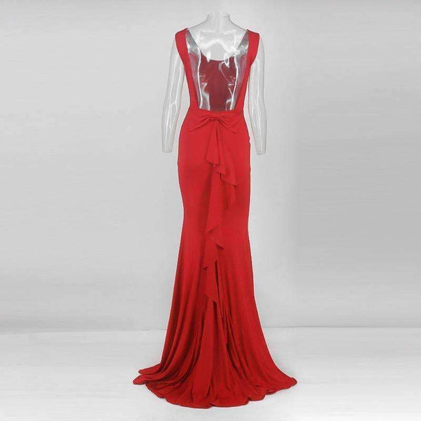 Planet Gates Backless Sexy Women Long Mermaid Dress Party Prom Floor Length Dresses Black Elegent Bowknot Summer Dress Vestido