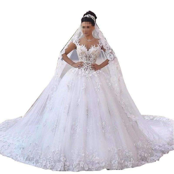 Planet Gates Backless Sweetheart Lace Wedding Dress See Through Royal Tail Luxury Bridal Dress Robe de mariee