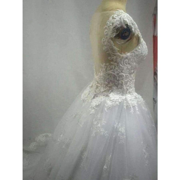 Planet Gates Backless Sweetheart Lace Wedding Dress See Through Royal Tail Luxury Bridal Dress Robe de mariee