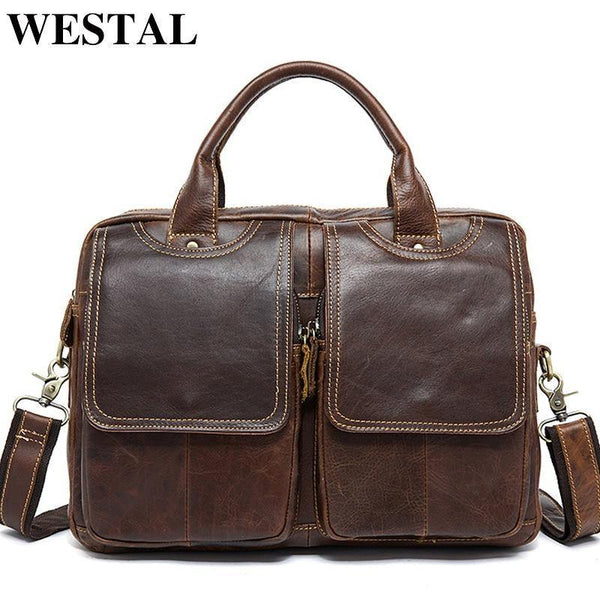 Planet Gates Bag Men's shoulder bag Genuine Leather male Bags Men's Briefcase Laptop 14'' Tote Crossbody Bags for men 8002