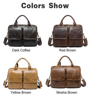 Planet Gates Bag Men's shoulder bag Genuine Leather male Bags Men's Briefcase Laptop 14'' Tote Crossbody Bags for men 8002