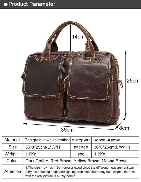Planet Gates Bag Men's shoulder bag Genuine Leather male Bags Men's Briefcase Laptop 14'' Tote Crossbody Bags for men 8002