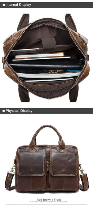 Planet Gates Bag Men's shoulder bag Genuine Leather male Bags Men's Briefcase Laptop 14'' Tote Crossbody Bags for men 8002