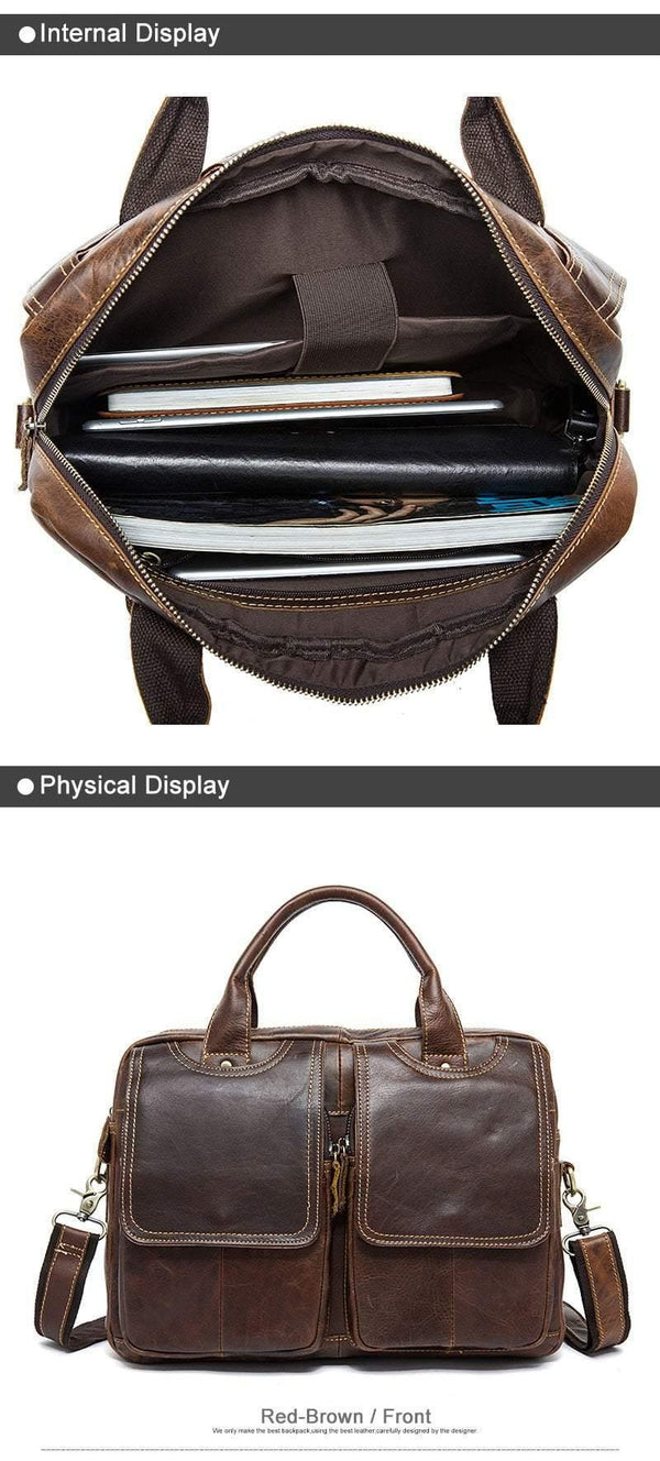 Planet Gates Bag Men's shoulder bag Genuine Leather male Bags Men's Briefcase Laptop 14'' Tote Crossbody Bags for men 8002