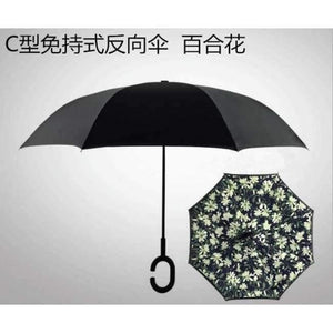 Planet Gates baihehua Reverse Folding Double Layer Inverted Umbrella Self Stand rain/sun women/men high quality 2017 Child dropshipping