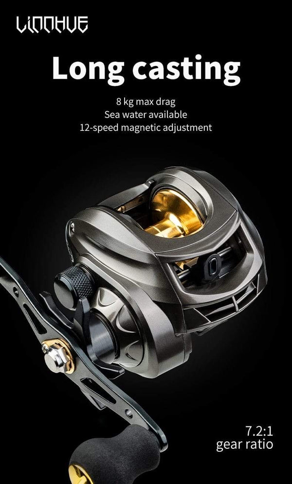 Planet Gates Baitcasting Reel 7.2:1 High Speed 8KG Max Drag Fishing Reel For Bass in ocean environment 48 Hours Reel Fishing