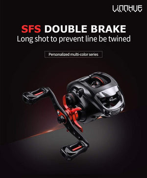 Planet Gates Baitcasting Reel BT2000 8kg Drag SFS Double Brake System Saltwater Reel 6.3:1 High Speed Metal Spare Spool Fishing Reel