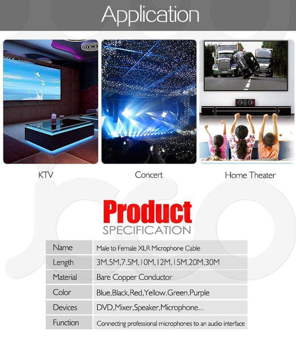 Planet Gates Balanced XLR Cable 3 Pin Male to Female Snake Cord Professional Microphone Cable for Recording,Mixing,Amplifier