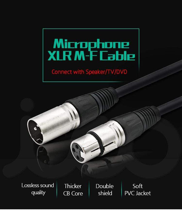 Planet Gates Balanced XLR Cable 3 Pin Male to Female Snake Cord Professional Microphone Cable for Recording,Mixing,Amplifier