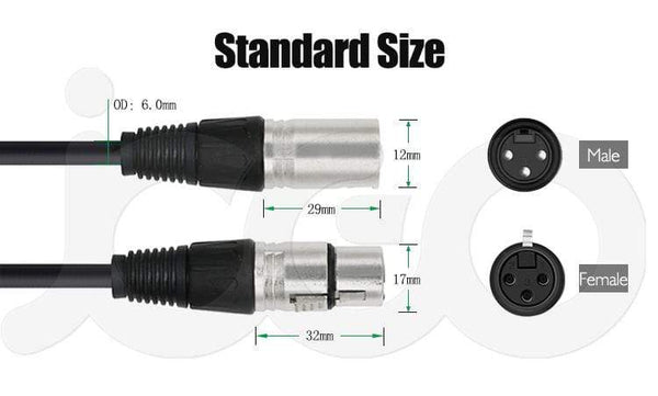 Planet Gates Balanced XLR Cable 3 Pin Male to Female Snake Cord Professional Microphone Cable for Recording,Mixing,Amplifier