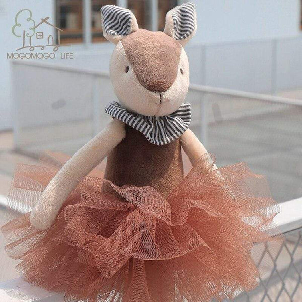 Planet Gates Ballerina Xmas Deer in Tutu Plush Deer Toy MOGOMOGO Soft Stuffed Animal Doll Decorative Luxury Toys Home Accessories