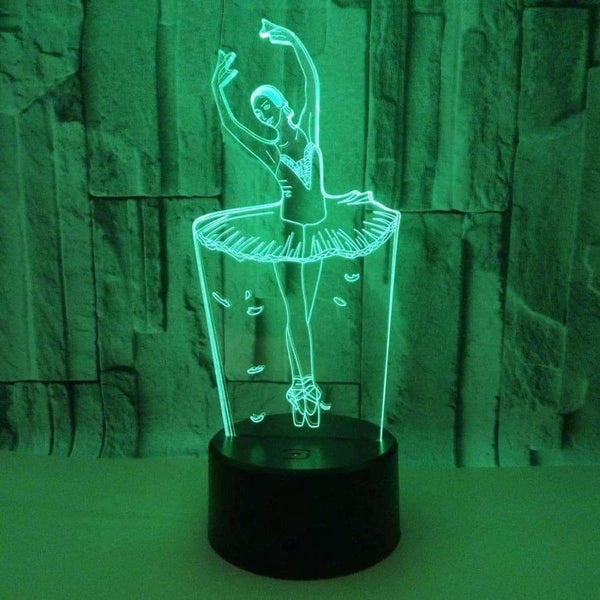 Planet Gates Baletní tanečník Lovers Trophy 3D Vizuální noční světlo Akrylové Barevné Vánoční Narozeninové Dekorace Ballerinator Design LED Luminaria