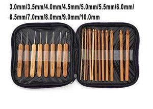Planet Gates Bamboo  Crochet Crochet Hooks Set With Case 14 Styles Knitting Needles Set DIY Needle Arts Craft Scissors  Markers Sewing Tools GYH