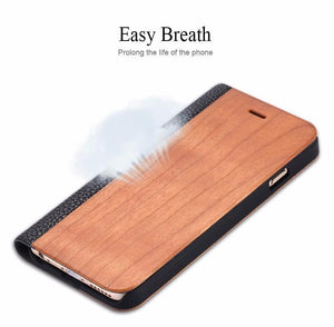 Planet Gates Bamboo / For iphone X 10 Wood Case For iPhone 8 7 6S Plus Cases Genuine Bamboo Flip Leather Wallet Stand Coque For iPhone 6 6s XS Max X 10 Case