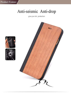 Planet Gates Bamboo / For iphone X 10 Wood Case For iPhone 8 7 6S Plus Cases Genuine Bamboo Flip Leather Wallet Stand Coque For iPhone 6 6s XS Max X 10 Case