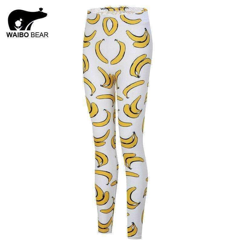 Planet Gates Banana Printed Leggings Fitness Women Workout Leggings Brand Fashion Push UP Stretchy Objects Pants Female Trousers