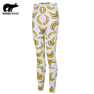 Planet Gates Banana Printed Leggings Fitness Women Workout Leggings Brand Fashion Push UP Stretchy Objects Pants Female Trousers