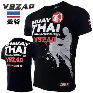 Planet Gates Bangkok Boxing MMA T Shirt Gym Tee Shirt Fighting Martial Arts Fitness Training Wolf Muay Thai T Shirt Men Homme S-4XL