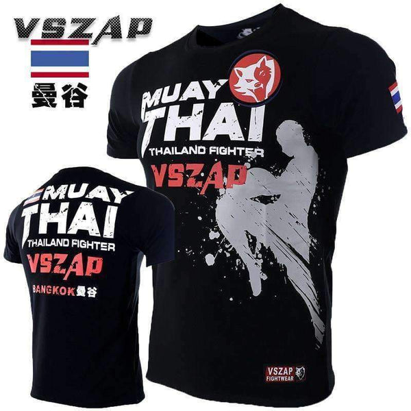 Planet Gates Bangkok Boxing MMA T Shirt Gym Tee Shirt Fighting Martial Arts Fitness Training Wolf Muay Thai T Shirt Men Homme S-4XL