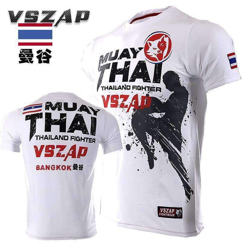 Planet Gates Bangkok Boxing MMA T Shirt Gym Tee Shirt Fighting Martial Arts Fitness Training Wolf Muay Thai T Shirt Men Homme S-4XL
