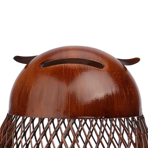 Planet Gates Bank Owl Shaped Figurine Piggy Bank Money Box Metal Coin Box Saving Box Home Decoration Crafts Gift For coins