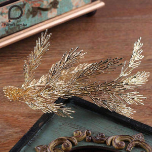 Planet Gates Baroque Tiaras Gold Dendritic Alloy Handmade Hair Jewelry Vintage Wedding Headpieces Crown Bridal Accessories