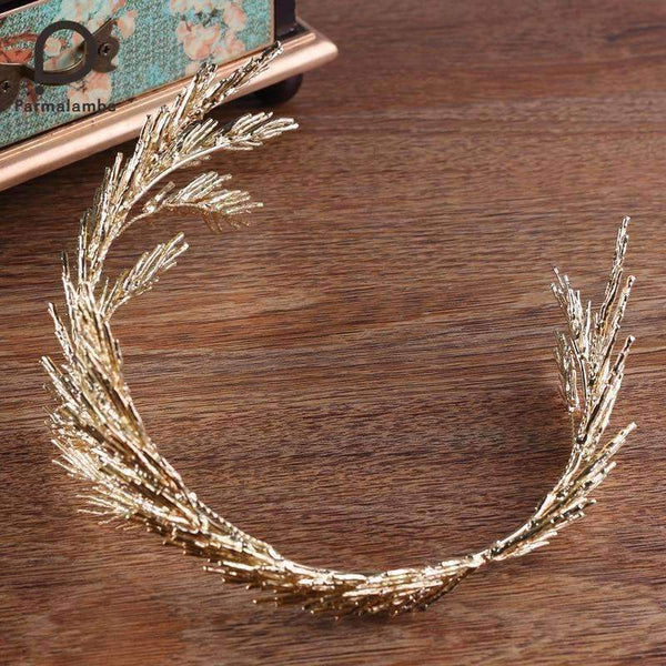 Planet Gates Baroque Tiaras Gold Dendritic Alloy Handmade Hair Jewelry Vintage Wedding Headpieces Crown Bridal Accessories