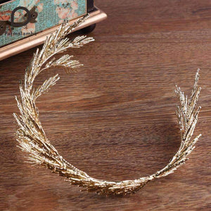 Planet Gates Baroque Tiaras Gold Dendritic Alloy Handmade Hair Jewelry Vintage Wedding Headpieces Crown Bridal Accessories