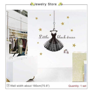 Planet Gates Baroque waltz Wall Stickers decoration For clothing store Decor DIY Wall Decal Commercial place decorative QTM363-4