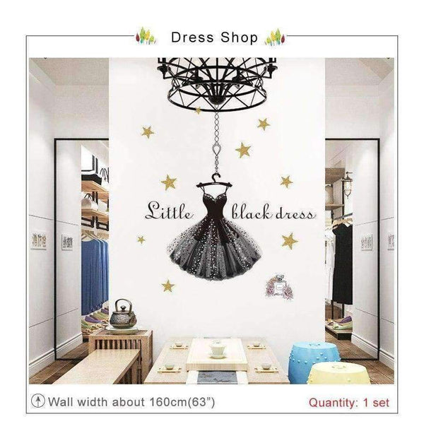 Planet Gates Baroque waltz Wall Stickers decoration For clothing store Decor DIY Wall Decal Commercial place decorative QTM363-4