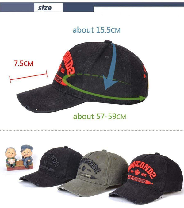 Planet Gates Baseball Cap Men Women Hat Black Embroidery DSQ2 letters Casual Cap Hip Hop Cap Snapback Caps Bone Dad Hat