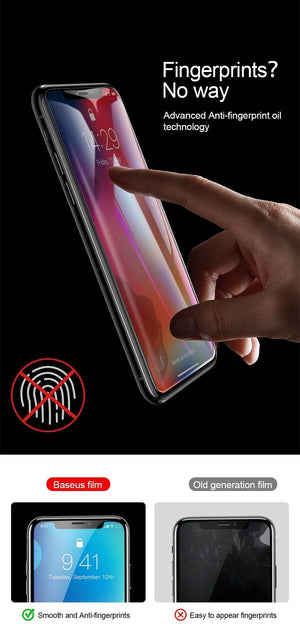 Planet Gates Baseus 0.15mm Super Thin Screen Protector For iPhone Xs Max Xs XR Glass Film 2018 Anti Blue Light Tempered Glass For iPhone X