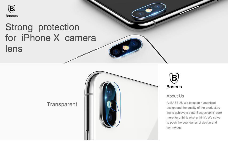 Planet Gates Baseus 0.15mm Tempered Glass Lens Protector For iPhone X Camera Len Glass Film For iPhoneX Back Lens Protection Film 9H Glass