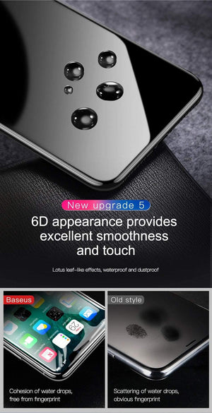 Planet Gates Baseus 0.2mm Ultra Thin 3D Surface Full Screen Protector For iPhone X Glass Slim Front Protective Tempered Glass For iPhone X
