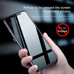 Planet Gates Baseus 0.3mm Anti Spy Tempered Glass For iPhone X 10 Privacy Screen Protector For iPhoneX Anti Peeping Film Protective Glass