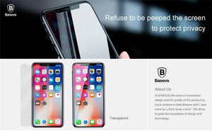 Planet Gates Baseus 0.3mm Anti Spy Tempered Glass For iPhone X 10 Privacy Screen Protector For iPhoneX Anti Peeping Film Protective Glass