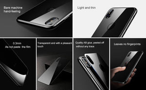 Planet Gates Baseus 0.3mm Protective Glass For iPhone Xs Xs Max XR Back Film Tempered Glass Ultra Thin 9H Scratch Proof Back Glass Film Cover