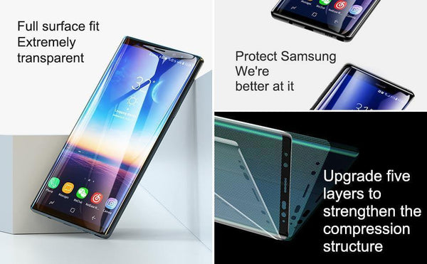 Planet Gates Baseus 0.3mm Screen Protector Tempered Glass For Samsung Galaxy Note 9 Curved Protective Toughened Glass Film For Samsung Note9