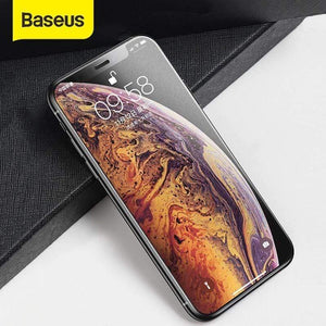 Baseus 0.3mm Tempered Glass for iPhone X Xs Full Cover Protective Glass For iPhone Xs Screen Protector for iPhone X Xs (black For iPhone X XS)